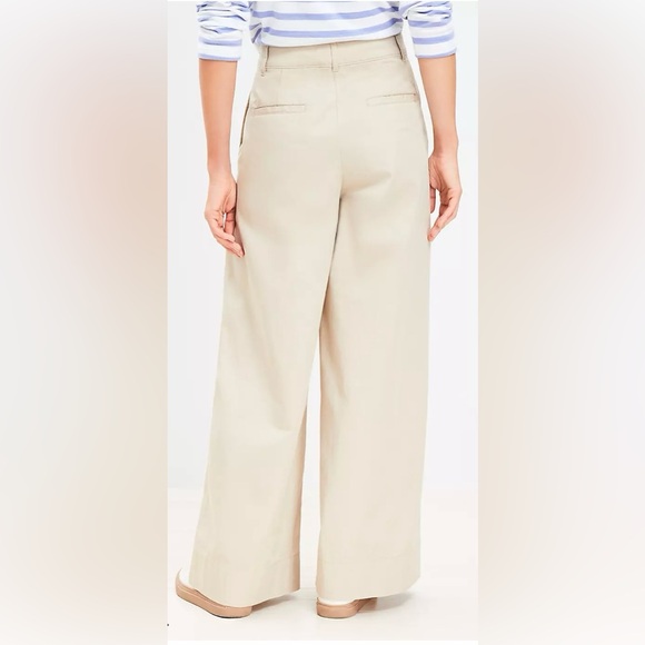 Loft toasted beige poplin wide leg pants ~ Size 12 - Picture 6 of 7